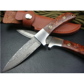 OEM DAMASCUS STEEL RED SHADOW WOOD PENKNIFE FIXED BLADE KNIFE UDTEK00556